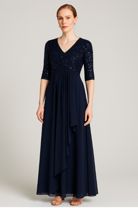 Empire chiffon skirt gown