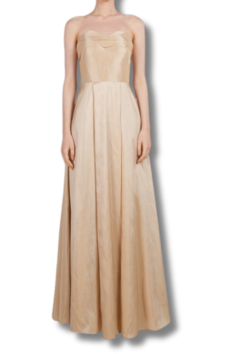 Pearlescent strapless gown