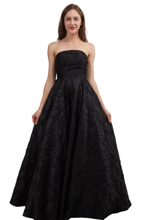 Textured strapless ballgown