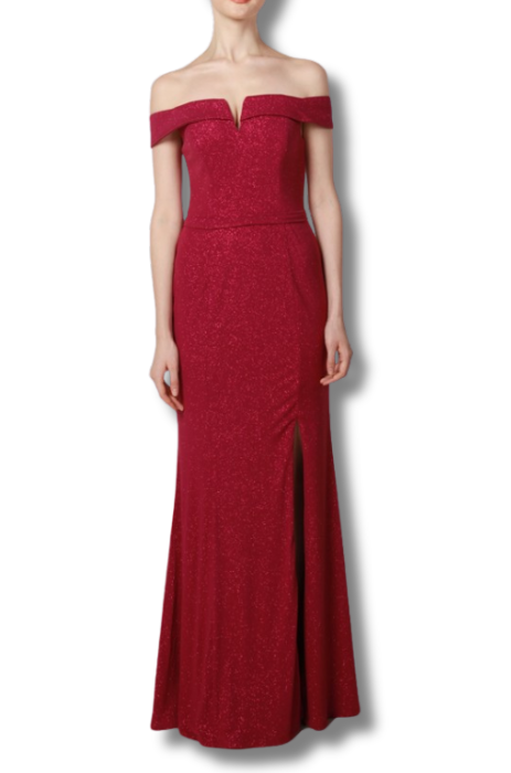 Sparkle stretch off shoulder dress