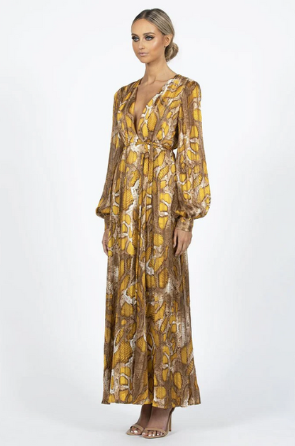 Serpent long sleeve dress by Bariano