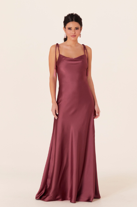 Satin A-line bridesmaid dress