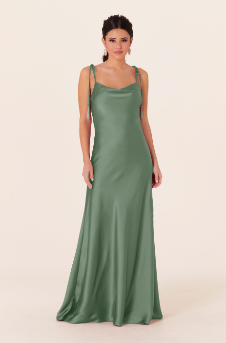 Satin A-line bridesmaid dress