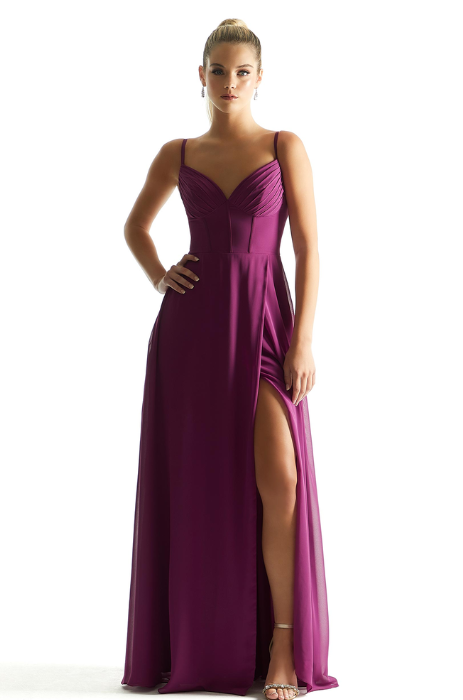 Corset boned chiffon bridesmaid dress