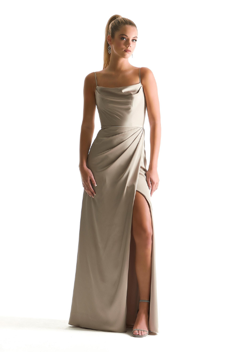 Cowl Neck Luxe Satin dress