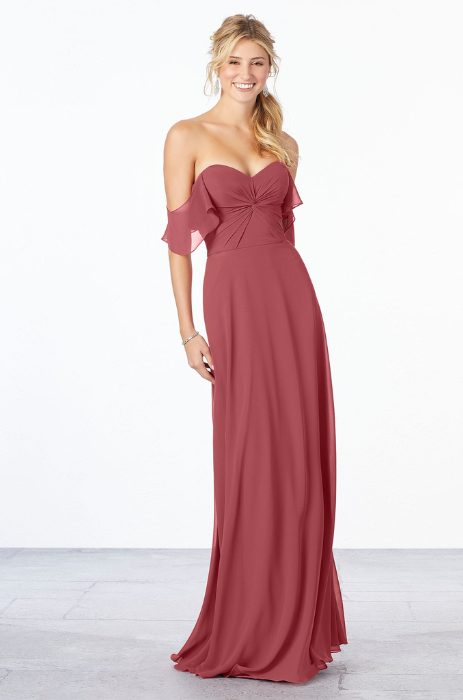 Chiffon ruched bodice dress
