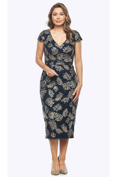 Cap sleeve sequin midi dress