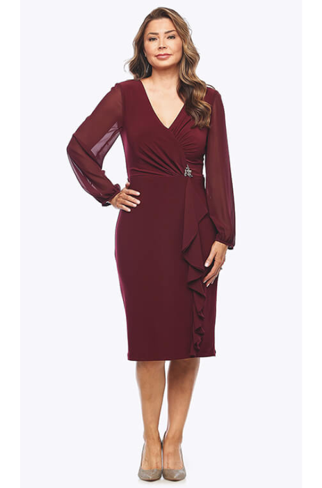 Long chiffon sleeve dress