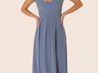 Tied halter chiffon bridesmaid dress
