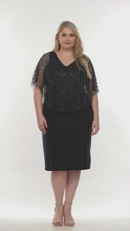 Layla Jones beaded cape dress
