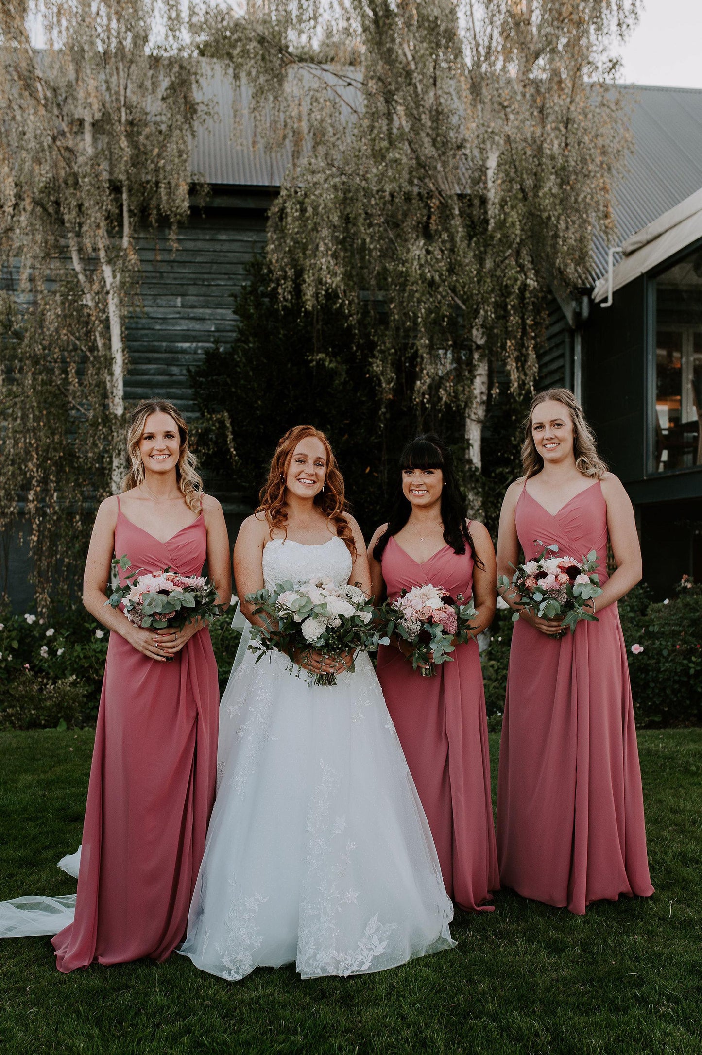 Chiffon dress with side split by Morilee