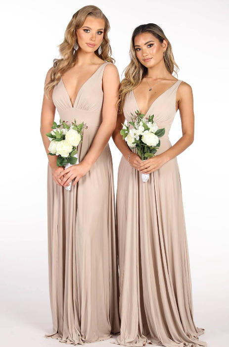 V-neck jersey gown