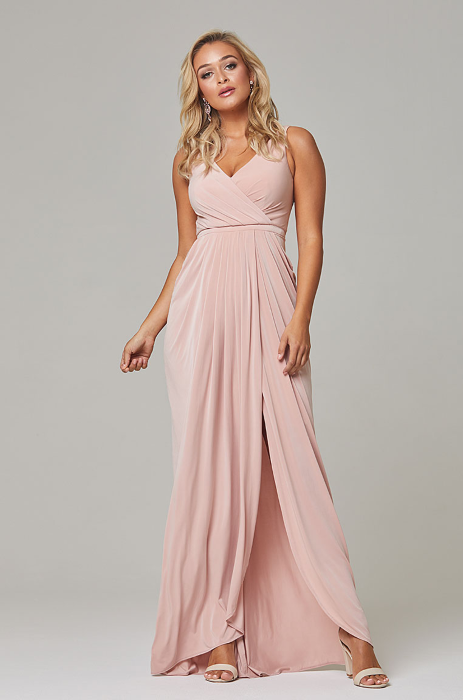 Tania Olsen jersey V-neck formal dress